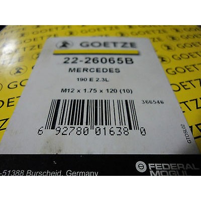 A729 - GOETZE 22-26065B - KIT 10PZ BULLONI TESTA mercedes 190 e M12 X 1.75 X 120-0