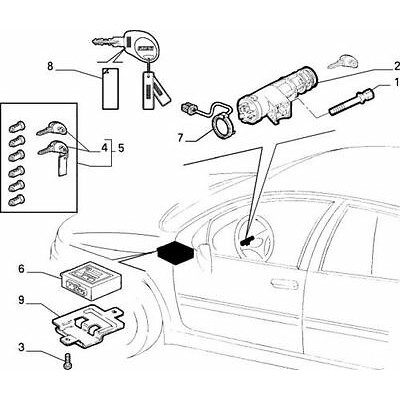 B165 - 717460450 KIT CHIAVI + CILINDRETTI BLOCCHETTI  FIAT BRAVA BRAVO-1