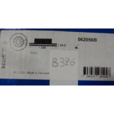 B326 - BENDIX 562056B - COPPIA DISCHI FRENO ANTERIORE FIAT PALIO PUNTO