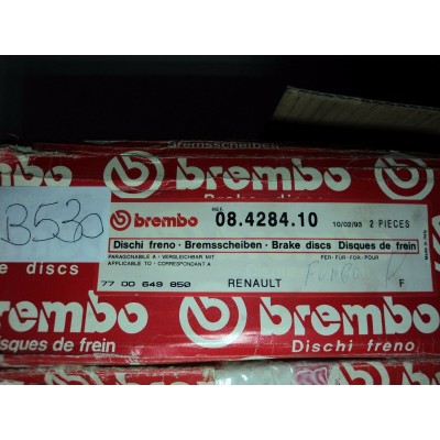 B530  - BREMBO 08.4284.10 COPPIA DISCHI FRENO ANTERIORI RENAULT 18 FUEGO 