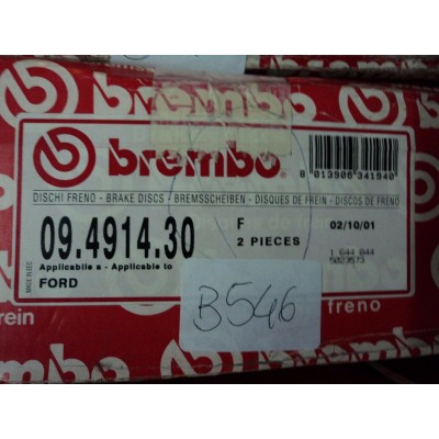 B546 BREMBO 09.4914.30 COPPIA DISCHI FRENO ANTERIORI FORD ESCORT MKIII 3 