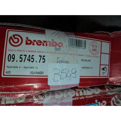 B549 - BREMBO 09.5745.75 COPPIA DISCHI FRENO ANTERIORI AUDI A4 A6 vw passat 