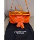 BORSA Grande DONNA TOSCA BLU Bag Fiocco Orange Tessuto E Pelle Di Bovino 