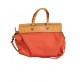 BORSA Grande DONNA TOSCA BLU Bag Fiocco Orange Tessuto E Pelle Di Bovino 