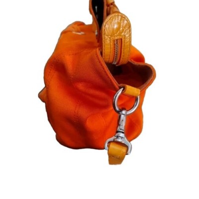 BORSA Grande DONNA TOSCA BLU Bag Fiocco Orange Tessuto E Pelle Di Bovino -7