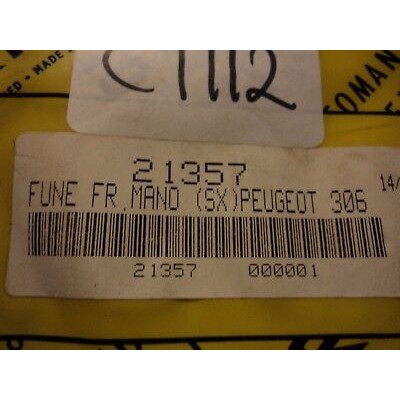 C1112 - 21357 MALO - CAVO FUNE FRENO A MANO - PEUGEOT 306  SINISTRO SX-0