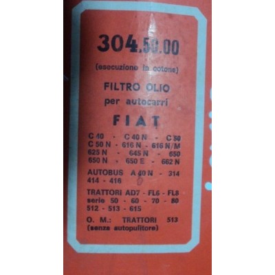 E1289 - FILTRO OLIO - FILTER OIL - FALCOS 304.50.00 FIAT 625 645 650 662 C50 C40-0