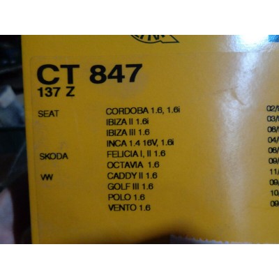 E165H -- CINGHIA CT847 SEAT IBIZA CORDOBA VW CADDY GOLF POLO VENTO SKODA 1.6-0