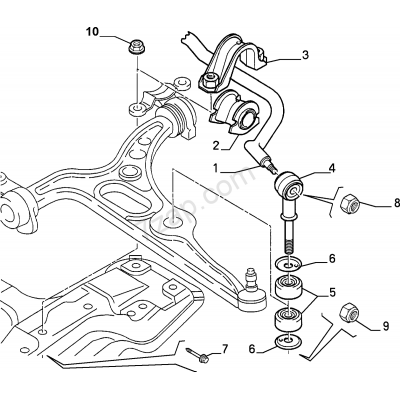 E2234 -- 1305779080 STAFFA SUPPORTO BARRA STABILIZZATRICE FIAT ULYSSE LANCIA Z-0