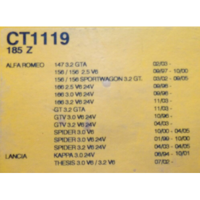 E774z - CINGHIA DISTRIBUZIONE CT1119 185 DENTI lancia KAPPA 3.0 THESIS ALFA GTV-1