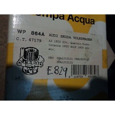 E829 - WATER PUMP - POMPA ACQUA - WP864A AUDI A3 OCTAVIA GOLF 06A121011L-0