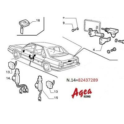 E84 -- 82432897 STAFFA REGGI SERRATURA BAULE POSTERIORE LANCIA THEMA CROMA FIAT-1