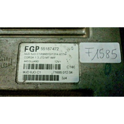 F1585 § 55187472 CENTRALINA MOTORE ECU INIEZIONE OPEL CORSA C 1.3 CDTI 2000-2006-1