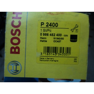 F1736V - Filtro olio BOSCH P2400 0986452400 AUDI, VW