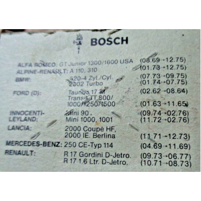 M1157A - PUNTINE PLATINATE BOSCH ALFA ROMEO GT JUNIOR 1.3 1.6 MINI LANCIA 2000-0