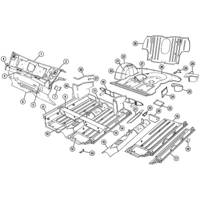 M3070 XX - LAMIERATO ORIGINALE LAYLAND MBP9018 INNOCENTI MORRIS MINI FIG.20-0