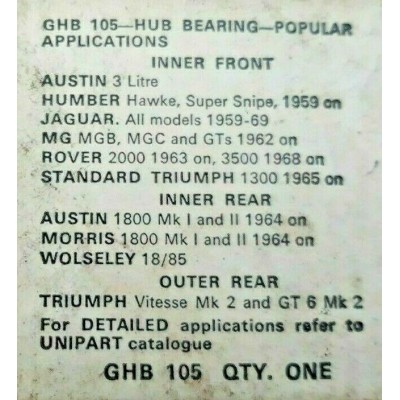 M3272 XX - GHB105 ruota cuscinetto JAGUAR XJ6 E-TYPE TRIUMPH MG MGB-2