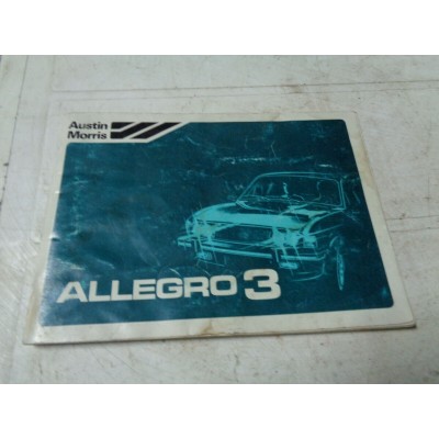 M6823 XX - MANUALE USO E MANUTENZIONE AUSTIN MORRIS ALLEGRO 3