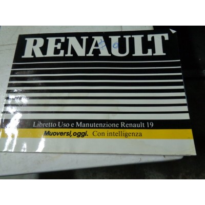 M7003 XX - LIBRETTO MANUALE uso e manutenzione RENAULT 19