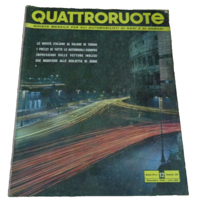 M9223 XX - RIVISTA QUATTRORUOTE DICEMBRE 1958 ANNO III 12 FASCICOLO 35