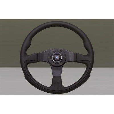 VOLANTE NARDI - PELLE NERA  RAZZE NERE - Ø 350mm 6089.35.2071