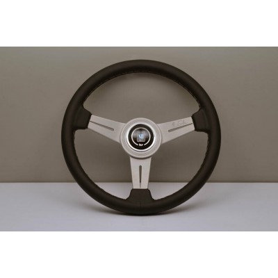 VOLANTE NARDI - Pelle nera e razze anodizzate bianche - Ø 340mm